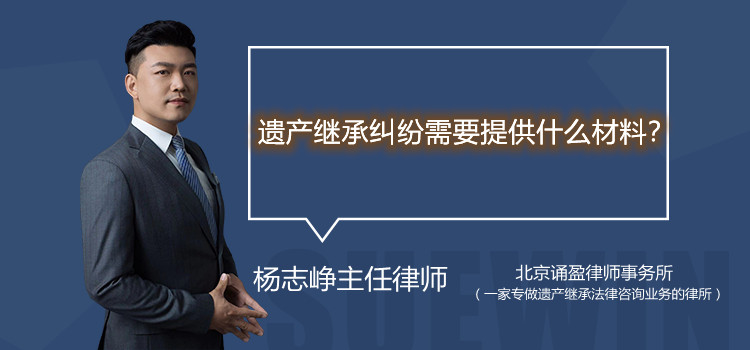 遗产继承纠纷需要提供什么材料