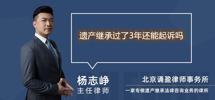 遗产继承过了3年还能起诉吗